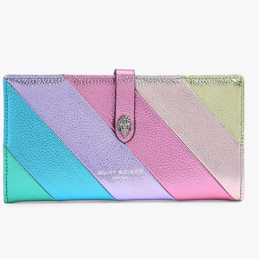 Kurt Geiger London - Pastel Rainbow Leather Soft Wallet (NEW!)